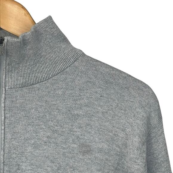 Lacoste Gray Quarter Zip Sweater Size M 4 Alligator Logo 100% Cotton - Picture 3 of 8